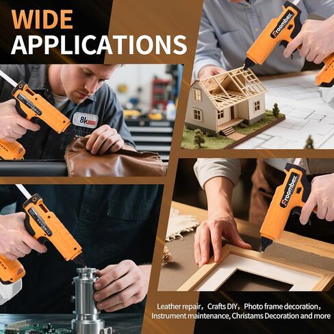 FROOMBEX Cordless Hot Glue Gun 100W Compatible with Dewalt 20V Max Battery, Full Size Electric Glue Gun with 20pcs Sticks for DIY, Arts, Crafts & Home Repair, Industry (No Battery) in Kuwait