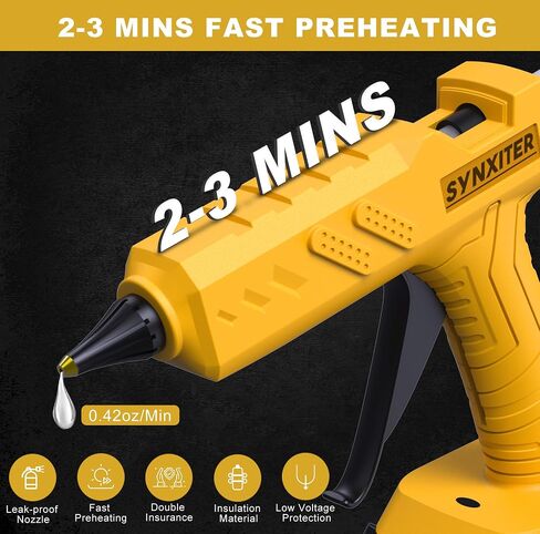 60W Cordless Hot Glue Gun for DeWalt 20V MAX Battery(Battery Not Included),Wireless Power Glue Gun Full Size with 30pcs Glue Sticks for Art DIY Craft Home Repair School (Tool Only) in Kuwait