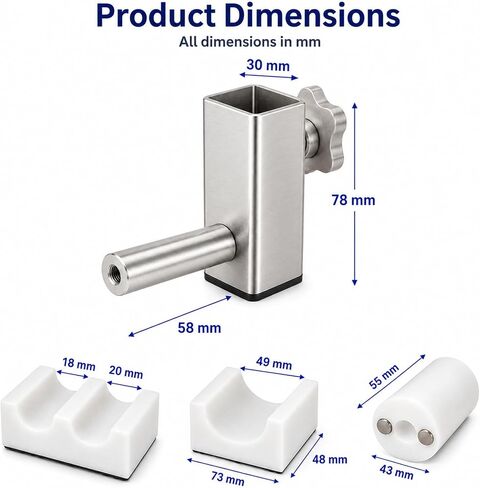 Spoon Ring Maker Attachment for 1" Shaft Arbor Press, 3-Piece Silverware Bending Dies for Jewelry Making, Bracelet Forming, Flatware Crafts and DIY Metalworking, Press Not Included in Kuwait