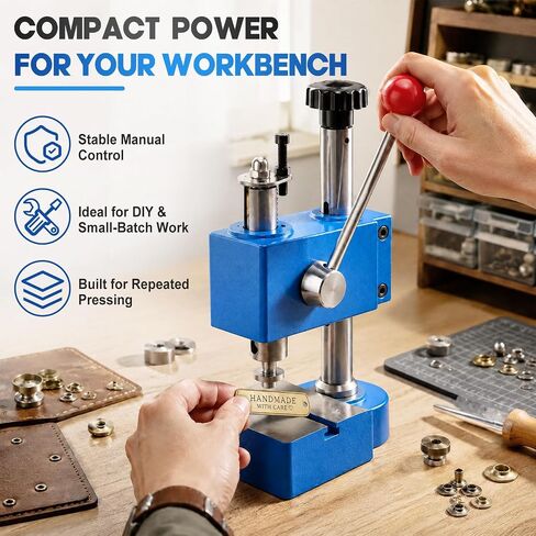 Manual Arbor Press J03-0.2a 2kn Spring Loaded Precision Manual Shaft Press Heavy Duty Benchtop Hole Punch Machine with Adjustable Stroke for Leather Jewelry Metal Punching, Bending in Kuwait