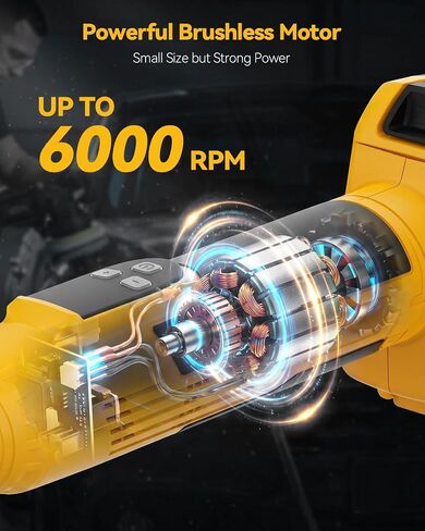 Cordless Mini Car Buffer Polisher Fit for Dewalt 20V Battery(No Battery) | RO/DA Mini Car Polisher with 8 Speeds 2500‑6000 RPM, LED Display for Car Boat Polish in Kuwait
