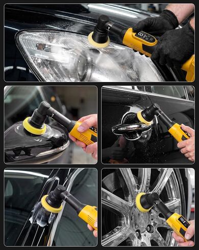 Cordless Mini Car Buffer Polisher Fit for Dewalt 20V Battery(No Battery) | RO/DA Mini Car Polisher with 8 Speeds 2500‑6000 RPM, LED Display for Car Boat Polish in Kuwait