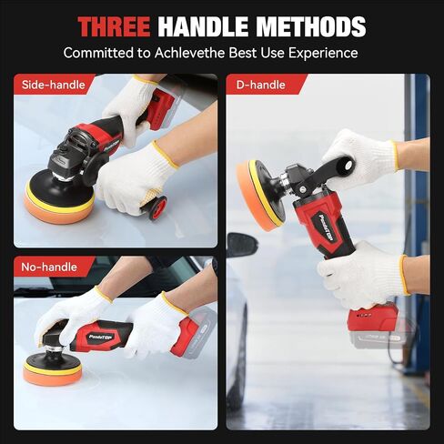 Cordless Buffer Polisher for Mil-waukee M18 Battery, Brushless Rotary Car Buffer Polisher, Variable Speed 1000-6000 RPM, Detachable Handle Polisher for Car Detailing, Sanding Waxing (No Battery) in Kuwait