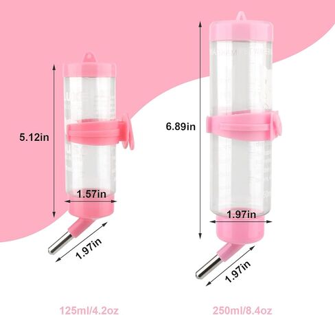 Hypeety Hamster Cage Drinking Water Bottle Parrot Mice Rat Gerbils Water Feeder Bowl 125ML (4.4 oz) 1Pcs Random Color in Saudi Arabia