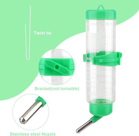 Hypeety Hamster Cage Drinking Water Bottle Parrot Mice Rat Gerbils Water Feeder Bowl 125ML (4.4 oz) 1Pcs Random Color in Saudi Arabia