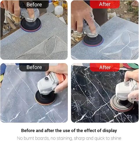 LOZLIN 4 Inch Diamond Polishing Pads with 5/8’’-11 Backer Pad,16PCS Wet/Dry Stone Polish Kit for Drill,Angle Grinder,Rock Polisher,50-10000 Grit for Concrete,Marble,Quartz,Tile,Countertop & Rock in Kuwait