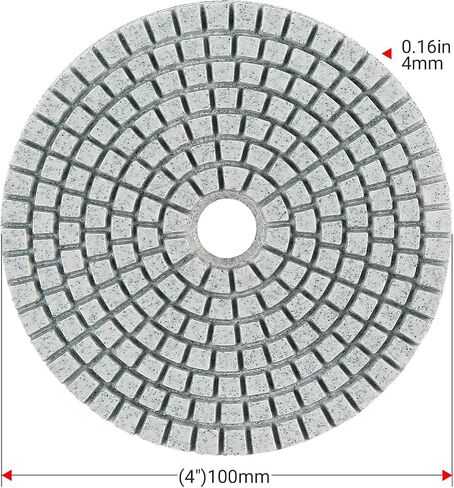LOZLIN 4 Inch Diamond Polishing Pads with 5/8’’-11 Backer Pad,16PCS Wet/Dry Stone Polish Kit for Drill,Angle Grinder,Rock Polisher,50-10000 Grit for Concrete,Marble,Quartz,Tile,Countertop & Rock in Kuwait