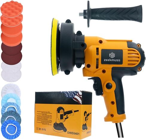 Car Buffer Polisher, 1000-4500RPM Variable Speed, with Polishing Discs Set for Auto Detailing and Waxing in Kuwait