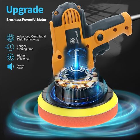 Car Buffer Polisher, 1000-4500RPM Variable Speed, with Polishing Discs Set for Auto Detailing and Waxing in Kuwait