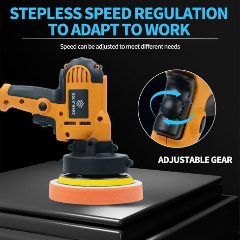Car Buffer Polisher, 1000-4500RPM Variable Speed, with Polishing Discs Set for Auto Detailing and Waxing in Kuwait