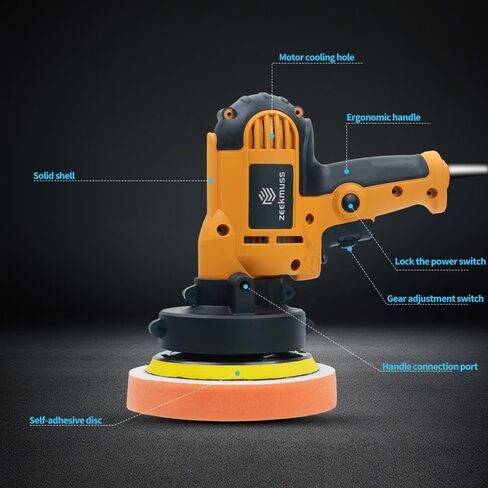 Car Buffer Polisher, 1000-4500RPM Variable Speed, with Polishing Discs Set for Auto Detailing and Waxing in Kuwait