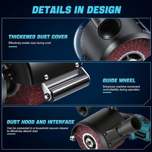 Cordless Burnishing Polishing Machine for Makita 18V Battery, 6 Variable Speed Electric Sander Polisher w/ Guide Wheel, Surface Conditioning Tool for Stainless Steel, Wood, Metal (No Battery) in Kuwait