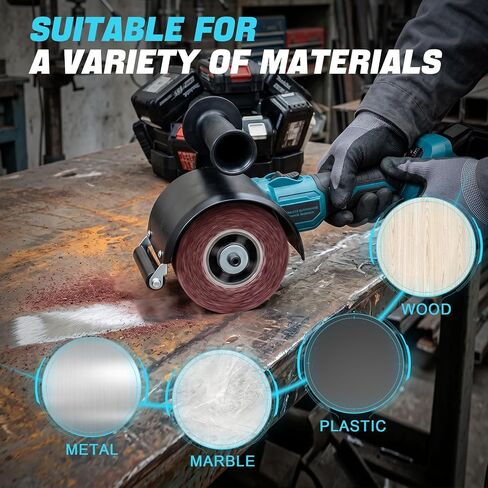 Cordless Burnishing Polishing Machine for Makita 18V Battery, 6 Variable Speed Electric Sander Polisher w/ Guide Wheel, Surface Conditioning Tool for Stainless Steel, Wood, Metal (No Battery) in Kuwait