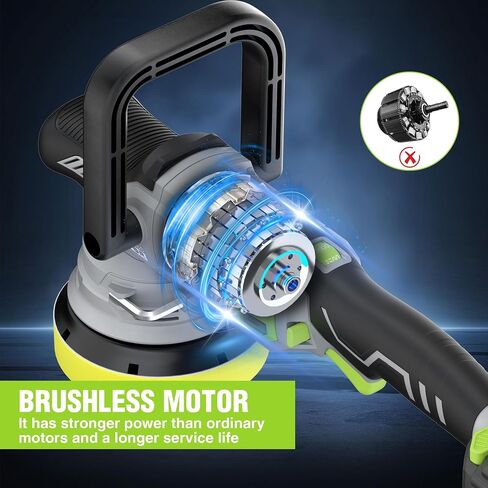 WORKPRO 5" Cordless Car Buffer Polisher, 20V Professional Brushless Polisher with 4.0Ah Battery, Orbital Pulidora De Autos Inalambrica with 7 Speed, Random Polisher Kit for Car Detailing, Waxing in Kuwait