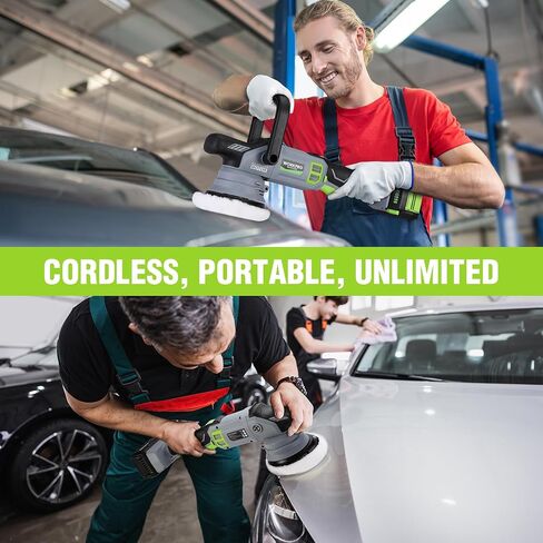 WORKPRO 5" Cordless Car Buffer Polisher, 20V Professional Brushless Polisher with 4.0Ah Battery, Orbital Pulidora De Autos Inalambrica with 7 Speed, Random Polisher Kit for Car Detailing, Waxing in Kuwait