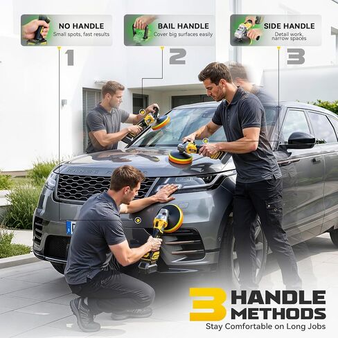 Ecarke Cordless Car Buffer Polisher Kit Compatible with Dewalt 20V Battery(Tool Only), 7-Inch Brushless Rotary Polisher, 7 Variable Speed 6000RPM for Car Polishing/Waxing, 16PCS Polishing Accessories in Kuwait