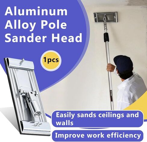 No-flip Pole Sander Head for Drywall Featuring Quick Release Clips, Universal Coarse Thread and Male Threaded Design for Wall and Ceiling Sanding, Head Only in Kuwait
