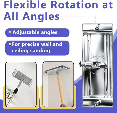 No-flip Pole Sander Head for Drywall Featuring Quick Release Clips, Universal Coarse Thread and Male Threaded Design for Wall and Ceiling Sanding, Head Only in Kuwait