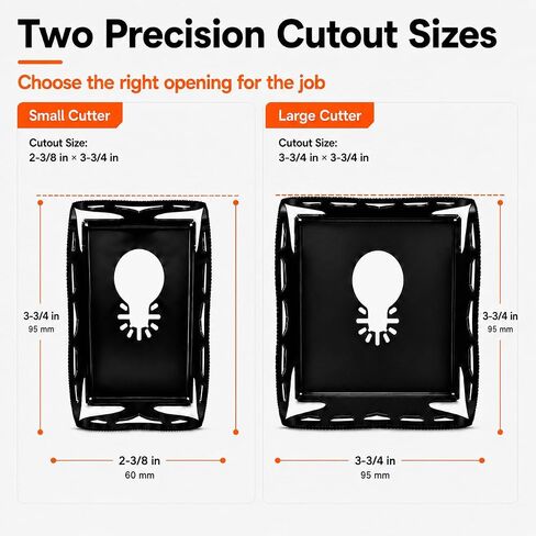 Upgrade Square Slot Cutter for Oscillating Tools, 2Pcs Drywall Outlet Box Cutting Blades Compatible with Dewalt 20V & Milwaukee M18, Hardened Steel Multi-Tool Blade in Drywall, Wood & Plastic in Kuwait