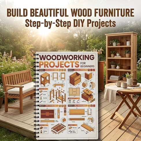 Woodworking Plans Spiral Bound Blueprints and Templates with Dimensions for Beginners DIY Projects Home Workshop, A1 in Kuwait