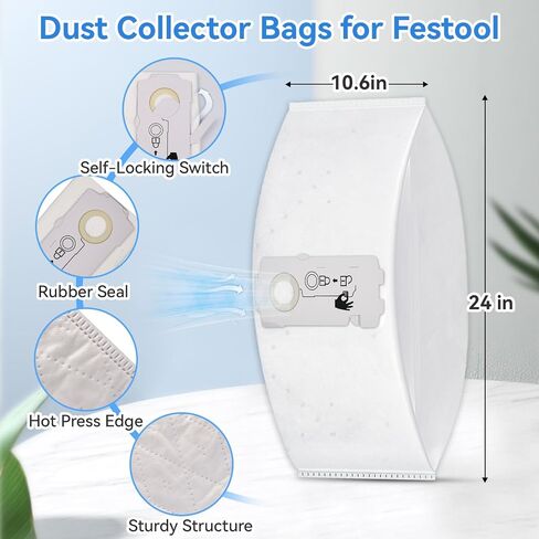 10 Pack 204308 Vacuum Bags for Festool CT Mini CT MIDI Yom 2019 onwards, Dust Collector Bags Dust Extractor Accessories Vacuum Replacement Filter Bags in Kuwait