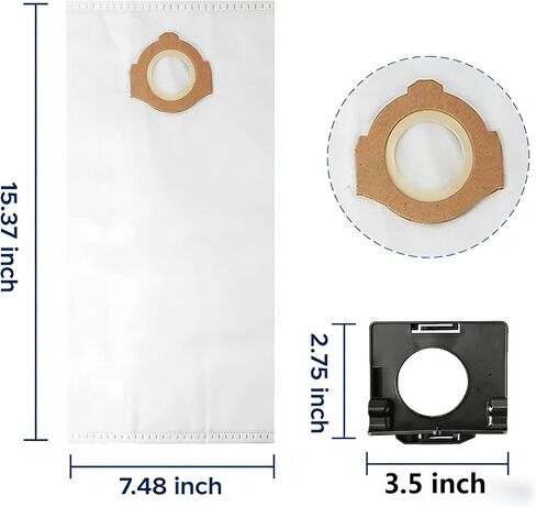 5 Pack 49-90-2016 Fleece Dust Bags Vacuum Filter Bags, Milwau-kee Vacuum Attachments Compatible with Milwau-kee 0960-20 M12 FUEL & 0970-20 M18 FUEL PACKOUT Cordless Wet/Dry Vacuums in Kuwait