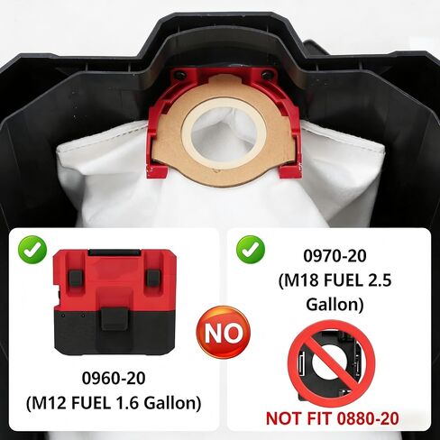 5 Pack 49-90-2016 Fleece Dust Bags Vacuum Filter Bags, Milwau-kee Vacuum Attachments Compatible with Milwau-kee 0960-20 M12 FUEL & 0970-20 M18 FUEL PACKOUT Cordless Wet/Dry Vacuums in Kuwait