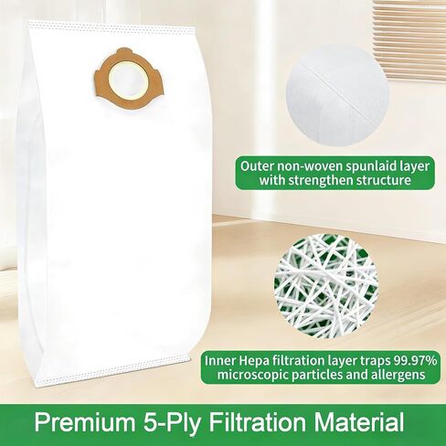 5 Pack 49-90-2016 Fleece Dust Bags Vacuum Filter Bags, Milwau-kee Vacuum Attachments Compatible with Milwau-kee 0960-20 M12 FUEL & 0970-20 M18 FUEL PACKOUT Cordless Wet/Dry Vacuums in Kuwait