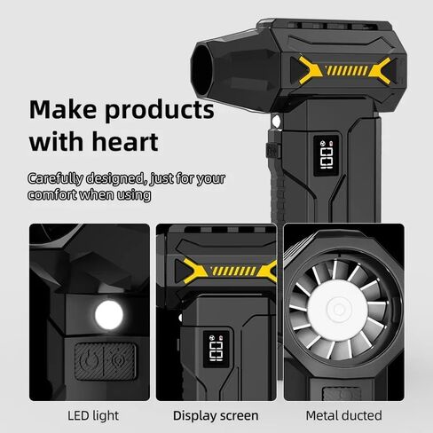 580000 RPM Cordless Electric Blower with LED Lighting for Car and Home Cleaning in Kuwait