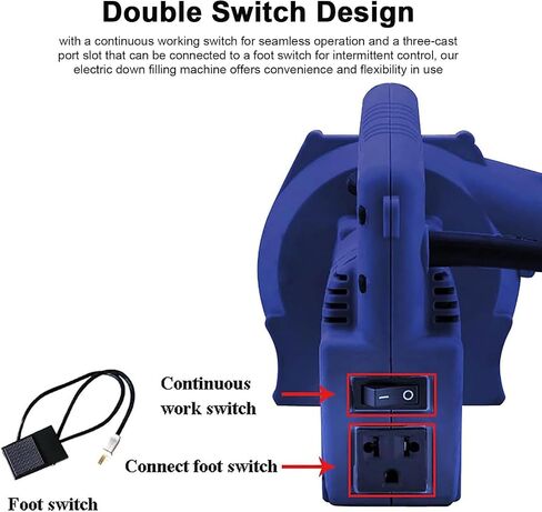 1200W Electric Down Filling Machine, Blowing and Sucking Dual-Purpose with 6 Gear Wind Speed Adjustment,for Factory in Kuwait