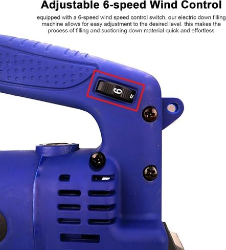 1200W Electric Down Filling Machine, Blowing and Sucking Dual-Purpose with 6 Gear Wind Speed Adjustment,for Factory in Kuwait