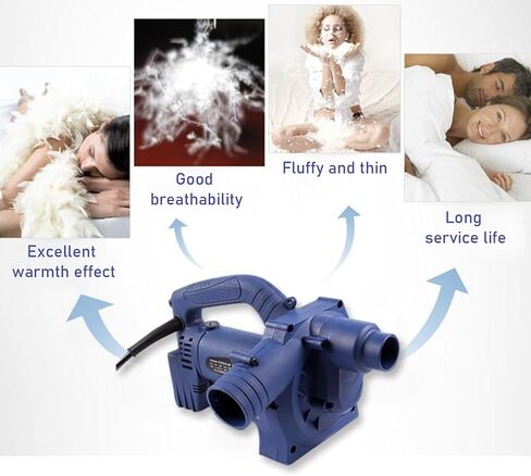 Electric Down Filling Machine for Down Pillow Duvet, with Foot Switch + Hose,6 Gear Wind Speed Adjustment, for Factory in Kuwait