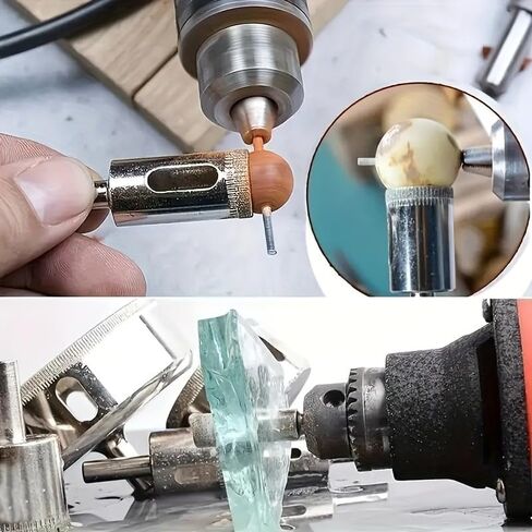 10PCS Diamond Drill Bit Set HSS 6-32mm Range for Tile Marble Glass Ceramic Precision Holes with Power Tools, Silvery in Kuwait