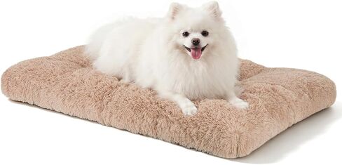JOEJOY Large Dog Bed Crate Pad, Deluxe Plush Washable Dog Beds Fulffy Soft Kennel Pad Anti-Slip Pet Sleeping Mat for Extra Large Medium Small Dogs, 47" x 29", Grey in Saudi Arabia