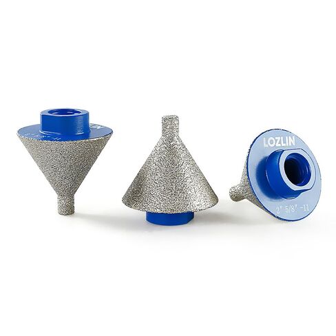 LOZLIN 2 Inch 50mm Diamond Core Drill Bit, Diamond Beveling Hole Saw for Drilling, Hole Enlarging, Polishing, Arc Trimming, Fit for Granite, Marble, Tile, Ceramic, Stone, 5/8"-11 Thread in Kuwait