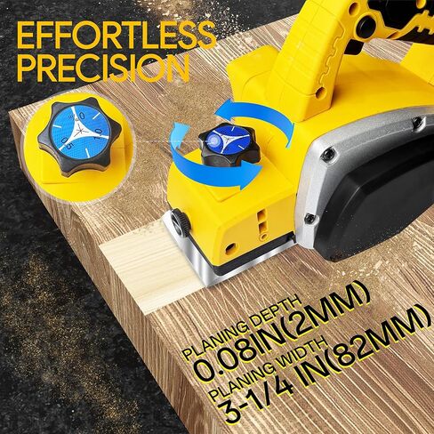 Cordless Handheld Planer Compatible with DeWalt 20V Battery(No Battery) | Electric Wood Planer with 3-1/4 Inch,15000PRM, 0.08" Cut Depth for Woodworking, Carpentry, and Home DIY in Kuwait