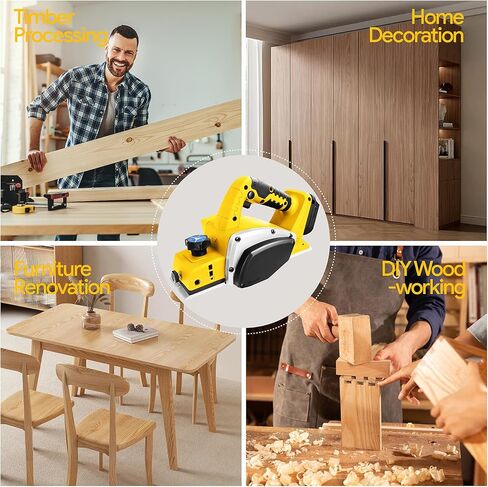 Cordless Handheld Planer Compatible with DeWalt 20V Battery(No Battery) | Electric Wood Planer with 3-1/4 Inch,15000PRM, 0.08" Cut Depth for Woodworking, Carpentry, and Home DIY in Kuwait