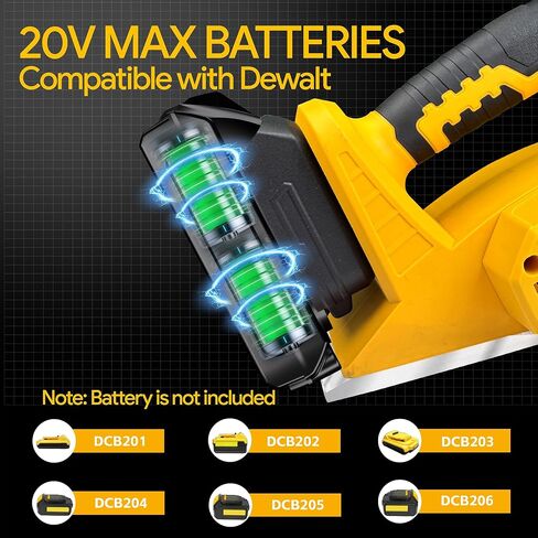 Cordless Handheld Planer Compatible with DeWalt 20V Battery(No Battery) | Electric Wood Planer with 3-1/4 Inch,15000PRM, 0.08" Cut Depth for Woodworking, Carpentry, and Home DIY in Kuwait