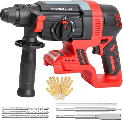 SDS Plus Cordless Rotary Hammer Drill for De-walt 20v Max Battery, Hammer Drill 20v Brushless for Concrete/Masonry/Wood/Metal, Rotomartillo, 4 Functions, 5 Drills with Gloves (Battery Not Included) in Kuwait