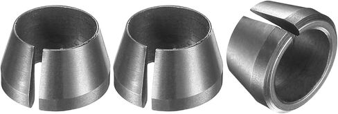 HARFINGTON 3pcs Collet Adapter 6mm Carbon Steel Precision Small Router Collet Reduction Sleeve Tool Bit Shank Router Conversion Chuck Adapter for Woodworking CNC Engraving, Black in Kuwait