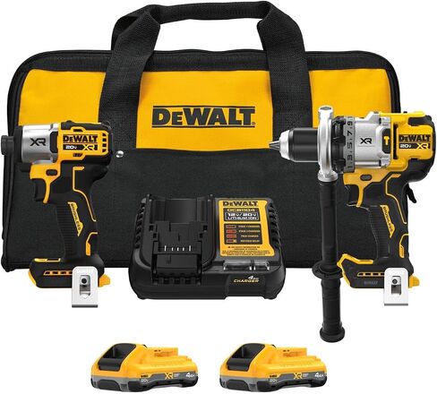 DEWALT 20V MAX XR 3-Speed Hammer Drill and Impact Combo Kit with XR POWERPACK Batteries (DCK2101QQ2) in Kuwait
