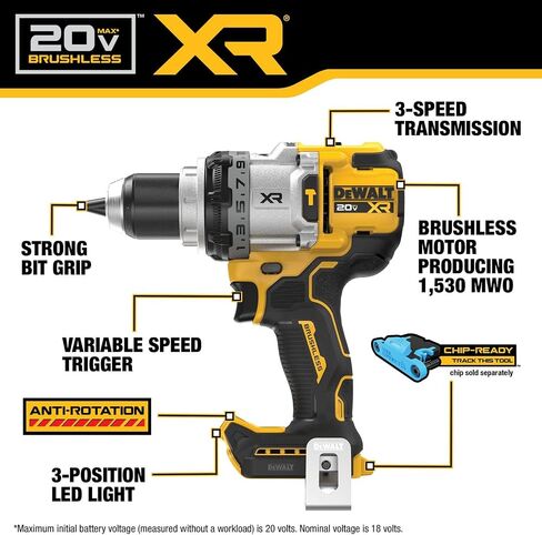 DEWALT 20V MAX XR 3-Speed Hammer Drill and Impact Combo Kit with XR POWERPACK Batteries (DCK2101QQ2) in Kuwait