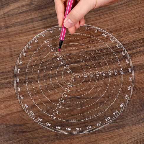 Round Center Finder Compass Woodworking Circle Tool Clear Acrylic Lathe Centering Tool Wood Turning Lathe Tools Circle Gauge for Drawing Circles Lathes Work and Woodturners in Kuwait