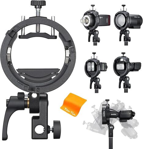Godox S2 Bracket S-Type Speedlite Bowens Mount Holder for Godox V1 AD400Pro AD200Pro AD200 V860II TT685 TT600 TT350 Flash Snoot Softbox Beauty Dish Reflector Umbrella in Saudi Arabia
