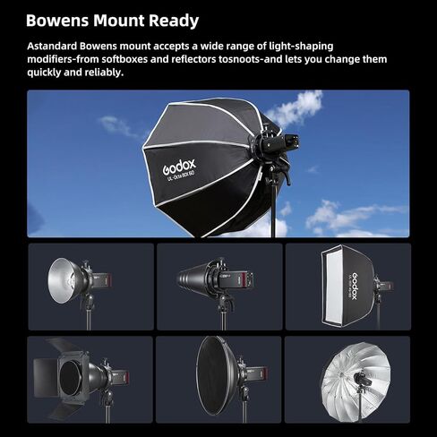 Godox S2 Bracket S-Type Speedlite Bowens Mount Holder for Godox V1 AD400Pro AD200Pro AD200 V860II TT685 TT600 TT350 Flash Snoot Softbox Beauty Dish Reflector Umbrella in Saudi Arabia