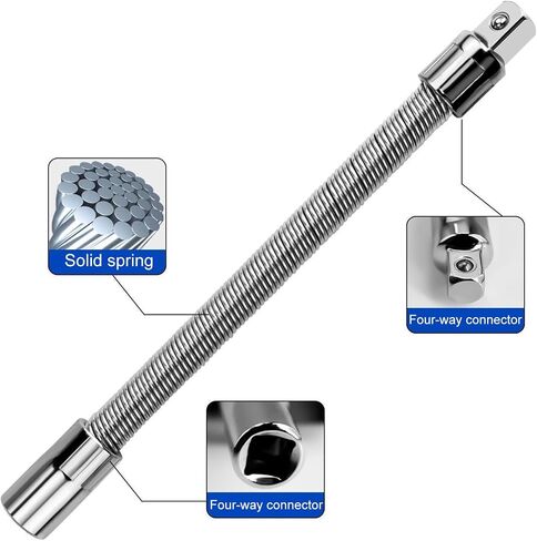1/4-Inch Flexible Socket Adapter - Extension Rod Ratchet Wrench Driver for Tight Spaces, Universal Spanner & Drill Tool Accessory in Kuwait
