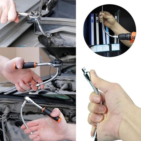 1/4-Inch Flexible Socket Adapter - Extension Rod Ratchet Wrench Driver for Tight Spaces, Universal Spanner & Drill Tool Accessory in Kuwait