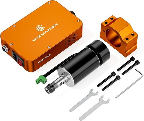 CNC Spindle Motor 500W with Power Control Box, 12000 RPM, 600 mN.m, ER11 Chuck, 52mm Diameter Spindle for DIY CNC Engraving and Milling in Kuwait