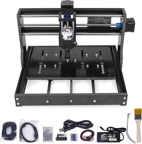 CNCTOPBAOS 3 Axis Desktop 3020 CNC Router Mini Milling Engraving Machine | GRBL Control, USB DIY Small Engraver Machine, PWM Spindle 8000 RPM For Plastic, Acrylic, PVC, PCB, Aluminum, Wood Cutting in Kuwait