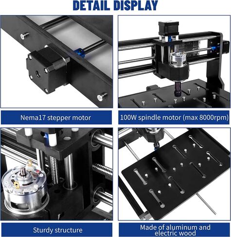 CNCTOPBAOS 3 Axis Desktop 3020 CNC Router Mini Milling Engraving Machine | GRBL Control, USB DIY Small Engraver Machine, PWM Spindle 8000 RPM For Plastic, Acrylic, PVC, PCB, Aluminum, Wood Cutting in Kuwait